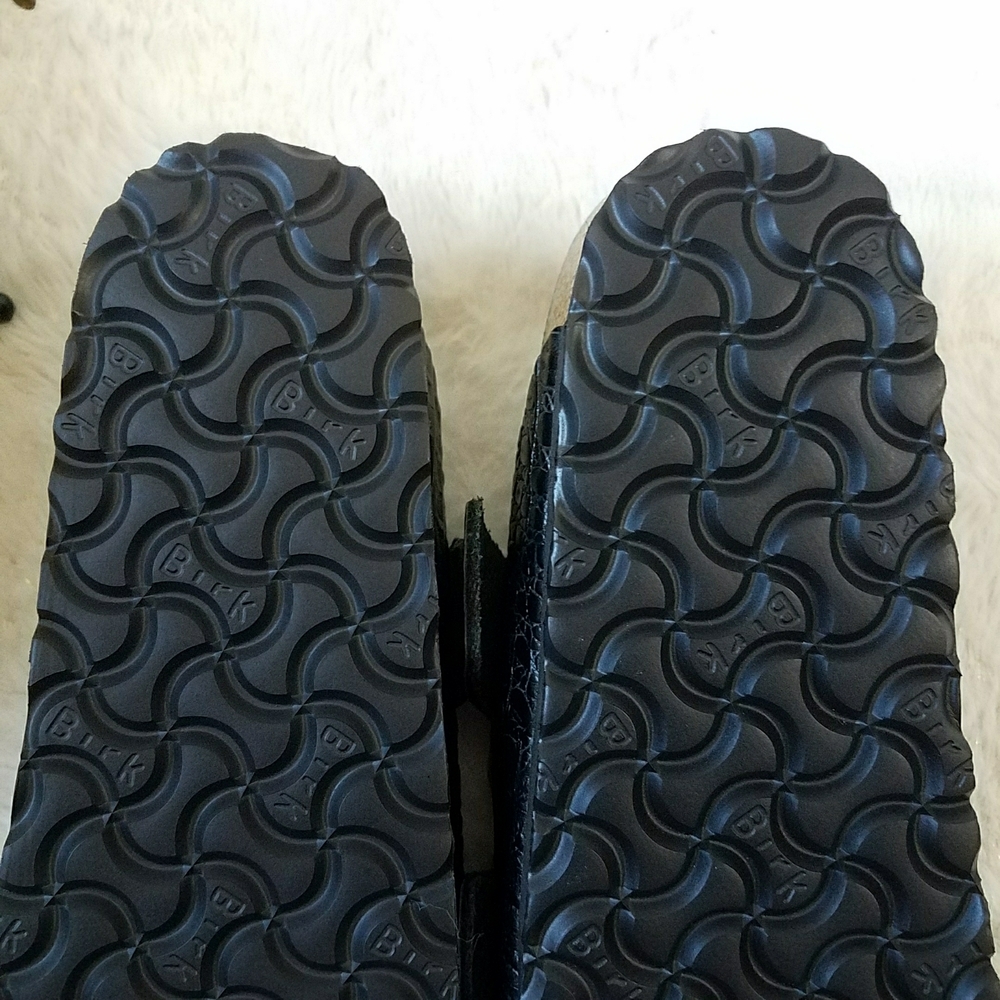 Birkenstock Arizona Big Buckle Black Croc Embossed Sandals - Picture 3 of 7